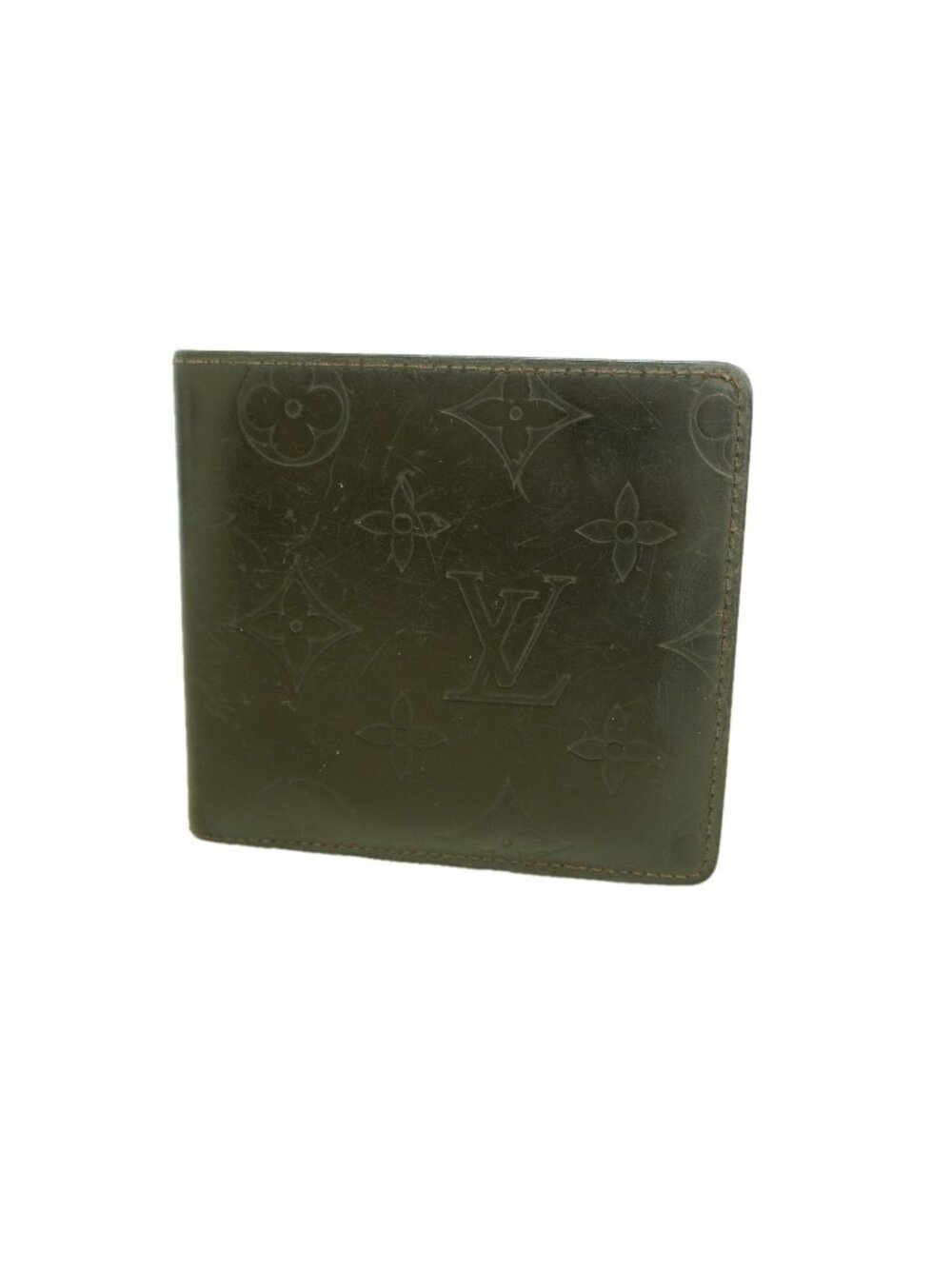 Louis Vuitton Wallet Monogram Glace Leather Portefeuille Compact Cafe